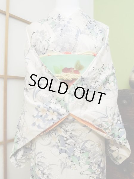 Photo4: CL1014J KOMON dyed (Grade A+) and NAGOYA OBI sash (Grade A) (4)