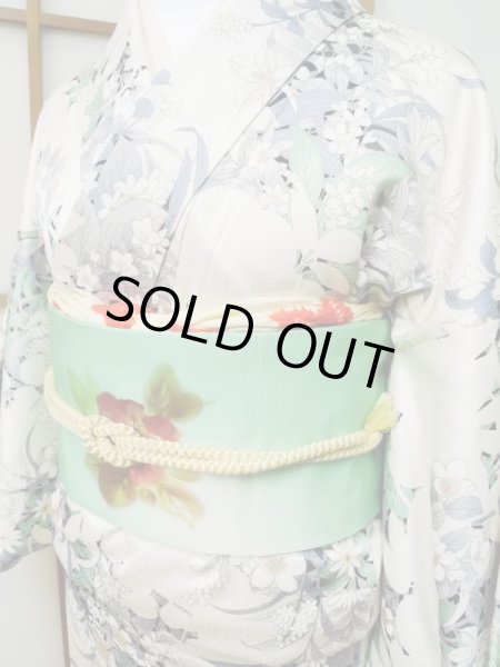 Photo9: CL1014J KOMON dyed (Grade A+) and NAGOYA OBI sash (Grade A) (9)