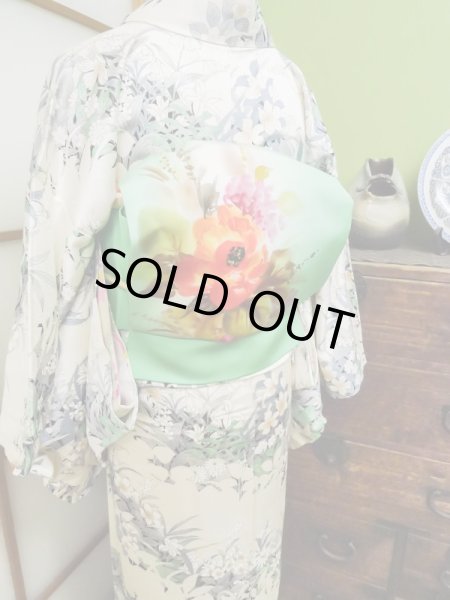 Photo11: CL1014J KOMON dyed (Grade A+) and NAGOYA OBI sash (Grade A) (11)