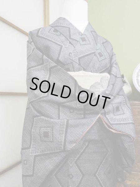 Photo5: CL1014K OSHIMA TSUMGI pongee (Grade B) and NAGOYA OBI sash (Grade B) (5)