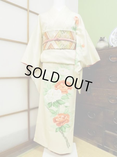 Photo1: CL1014L HOUMONGI formal (Grade B) and FUKURO OBI sash (Grade B) (1)