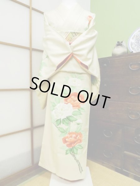 Photo2: CL1014L HOUMONGI formal (Grade B) and FUKURO OBI sash (Grade B) (2)