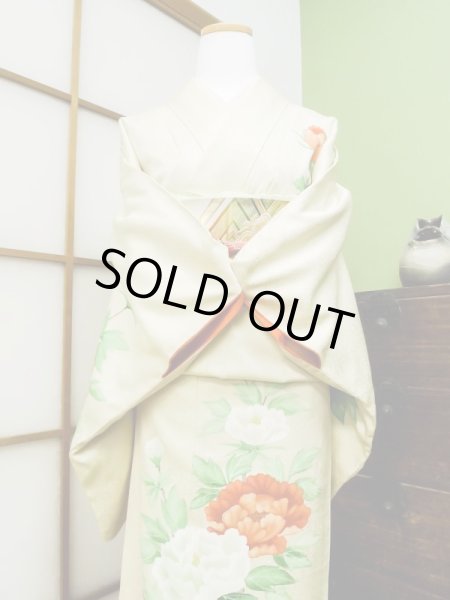 Photo4: CL1014L HOUMONGI formal (Grade B) and FUKURO OBI sash (Grade B) (4)