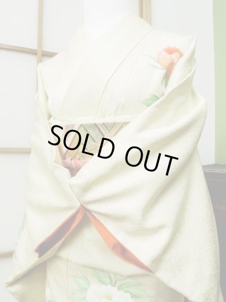 Photo6: CL1014L HOUMONGI formal (Grade B) and FUKURO OBI sash (Grade B) (6)