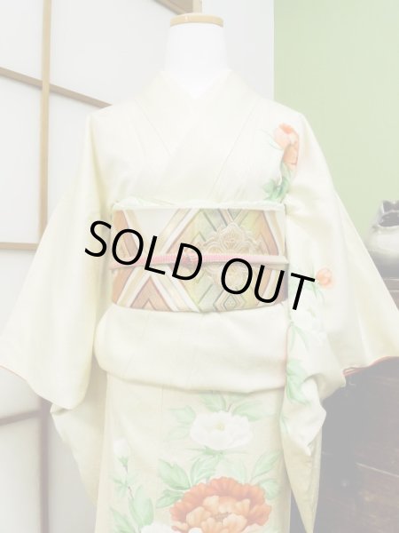 Photo7: CL1014L HOUMONGI formal (Grade B) and FUKURO OBI sash (Grade B) (7)