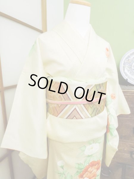 Photo8: CL1014L HOUMONGI formal (Grade B) and FUKURO OBI sash (Grade B) (8)