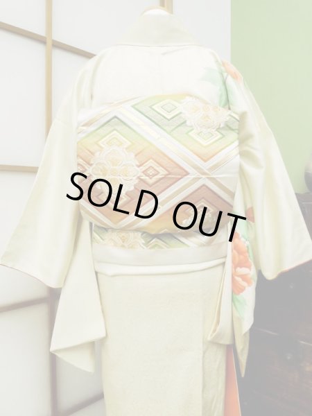 Photo11: CL1014L HOUMONGI formal (Grade B) and FUKURO OBI sash (Grade B) (11)