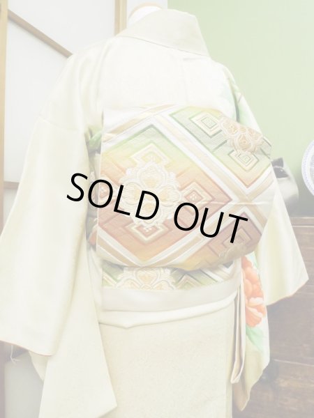 Photo12: CL1014L HOUMONGI formal (Grade B) and FUKURO OBI sash (Grade B) (12)