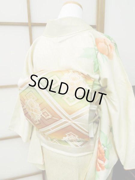 Photo13: CL1014L HOUMONGI formal (Grade B) and FUKURO OBI sash (Grade B) (13)