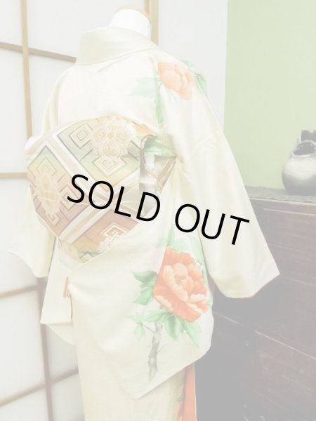 Photo14: CL1014L HOUMONGI formal (Grade B) and FUKURO OBI sash (Grade B) (14)