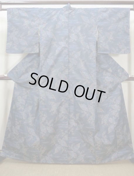 Photo9: CL1014M OSHIMA TSUMGI pongee (Grade B) and NAGOYA OBI sash (Grade C) (9)