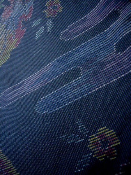 Photo16: CL1014M OSHIMA TSUMGI pongee (Grade B) and NAGOYA OBI sash (Grade C) (16)