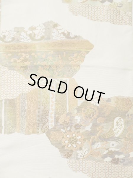 Photo22: CL1014M OSHIMA TSUMGI pongee (Grade B) and NAGOYA OBI sash (Grade C) (22)