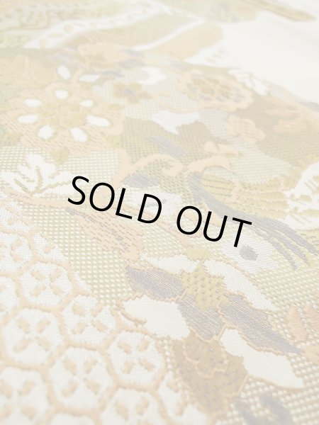 Photo27: CL1014M OSHIMA TSUMGI pongee (Grade B) and NAGOYA OBI sash (Grade C) (27)