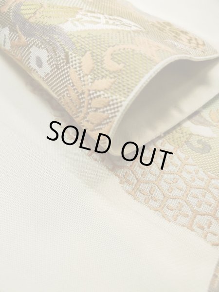 Photo30: CL1014M OSHIMA TSUMGI pongee (Grade B) and NAGOYA OBI sash (Grade C) (30)