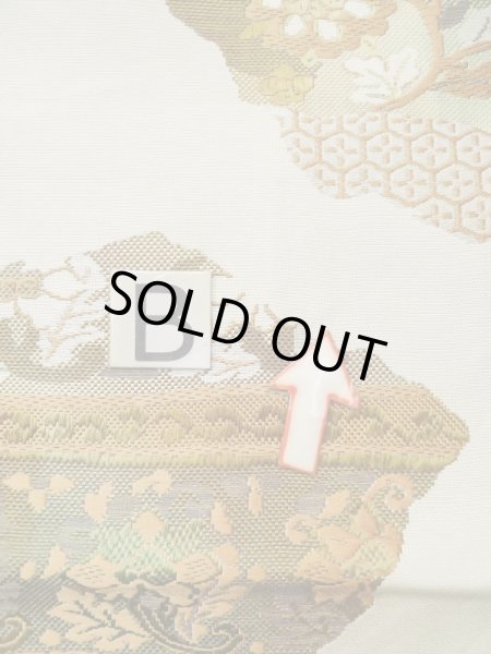 Photo33: CL1014M OSHIMA TSUMGI pongee (Grade B) and NAGOYA OBI sash (Grade C) (33)