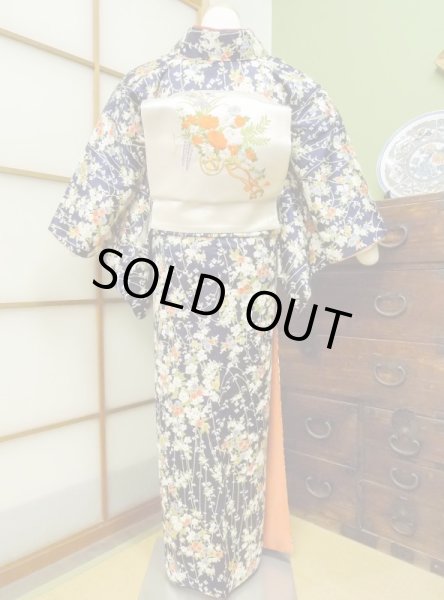 Photo2: CN0201C KOMON dyed (Grade B) and NAGOYA OBI sash (Grade B) (2)