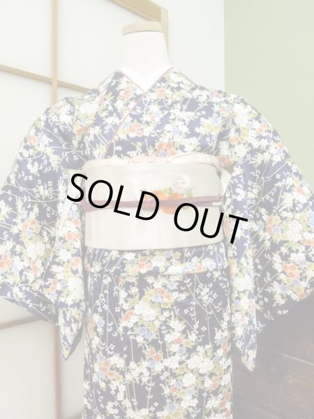 Photo3: CN0201C KOMON dyed (Grade B) and NAGOYA OBI sash (Grade B) (3)