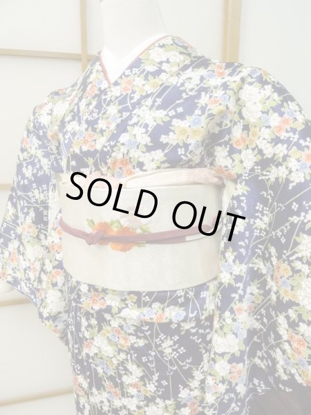 Photo4: CN0201C KOMON dyed (Grade B) and NAGOYA OBI sash (Grade B) (4)