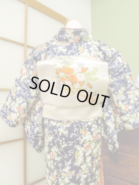 Photo5: CN0201C KOMON dyed (Grade B) and NAGOYA OBI sash (Grade B) (5)