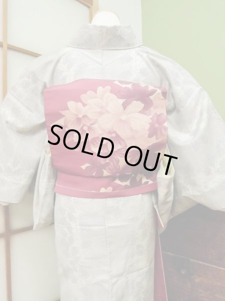 Photo5: CN0201D TSUMUGI pongee (Grade A) and NAGOYA OBI sash (Grade C) (5)