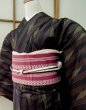 Photo4: CN0201E TSUMUGI pongee (Grade A) and NAGOYA OBI sash (Grade C) (4)