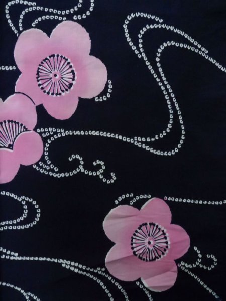 Photo11: CN0201F Pour Dyed Yukata (Grade B) and HANHABA OBI half width sash (Grade B) (11)