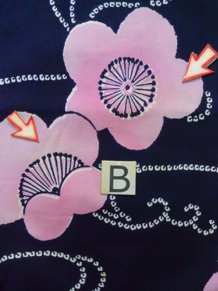 Photo22: CN0201F Pour Dyed Yukata (Grade B) and HANHABA OBI half width sash (Grade B) (22)