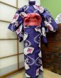 Photo2: CN0201H Pour Dyed Yukata (Grade B) and HANHABA OBI half width sash (Grade B) (2)