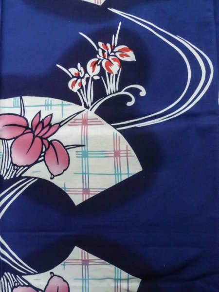 Photo11: CN0201H Pour Dyed Yukata (Grade B) and HANHABA OBI half width sash (Grade B) (11)