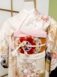 Photo3: CN0201K FURISODE long-sleeved (Grade A) and FUKURO OBI sash (Grade B) (3)