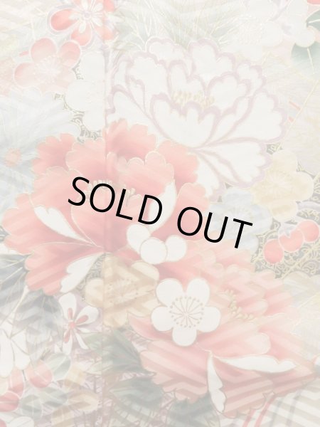 Photo15: CN0201K FURISODE long-sleeved (Grade A) and FUKURO OBI sash (Grade B) (15)