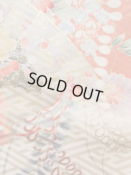 Photo16: CN0201K FURISODE long-sleeved (Grade A) and FUKURO OBI sash (Grade B) (16)