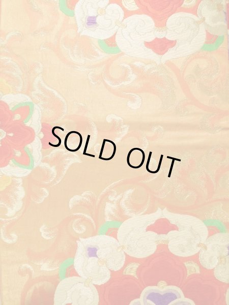 Photo27: CN0201K FURISODE long-sleeved (Grade A) and FUKURO OBI sash (Grade B) (27)