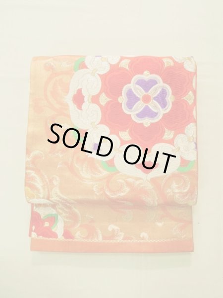 Photo33: CN0201K FURISODE long-sleeved (Grade A) and FUKURO OBI sash (Grade B) (33)