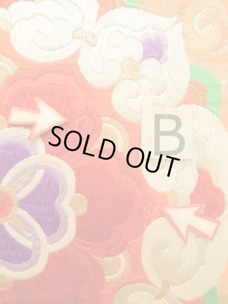 Photo35: CN0201K FURISODE long-sleeved (Grade A) and FUKURO OBI sash (Grade B) (35)
