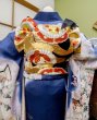 Photo10: CN0201L FURISODE long-sleeved (Grade C) and FUKURO OBI sash (Grade A) (10)