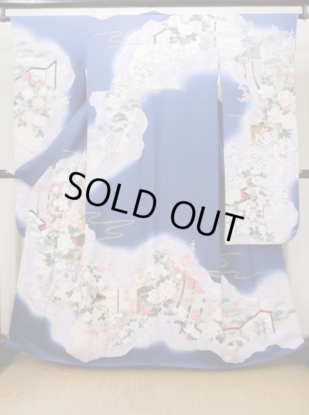 Photo13: CN0201L FURISODE long-sleeved (Grade C) and FUKURO OBI sash (Grade A) (13)