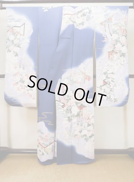 Photo15: CN0201L FURISODE long-sleeved (Grade C) and FUKURO OBI sash (Grade A) (15)