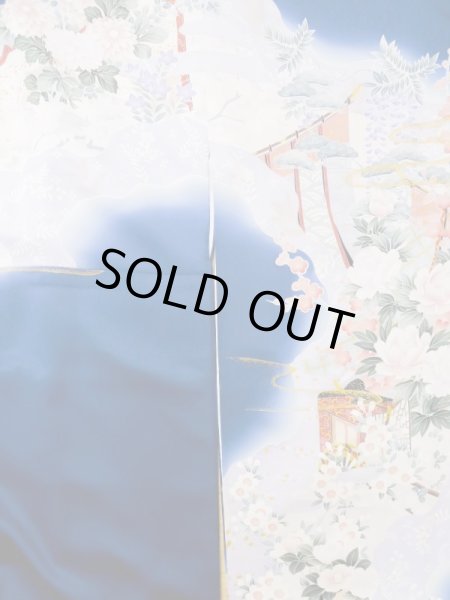 Photo17: CN0201L FURISODE long-sleeved (Grade C) and FUKURO OBI sash (Grade A) (17)