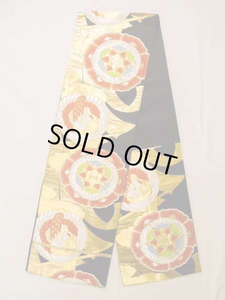 Photo34: CN0201L FURISODE long-sleeved (Grade C) and FUKURO OBI sash (Grade A) (34)