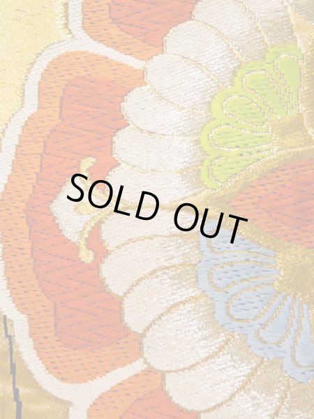 Photo38: CN0201L FURISODE long-sleeved (Grade C) and FUKURO OBI sash (Grade A) (38)