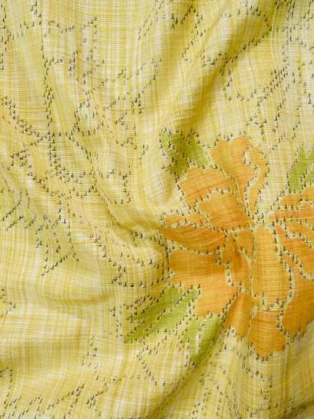 Photo20: CN0726A TSUMUGI pongee (Grade A) and HANHABA OBI half width sash (Grade A) (20)