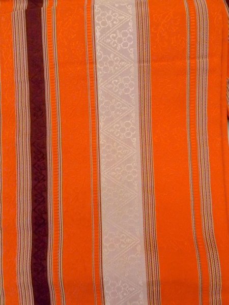Photo22: CN0726A TSUMUGI pongee (Grade A) and HANHABA OBI half width sash (Grade A) (22)