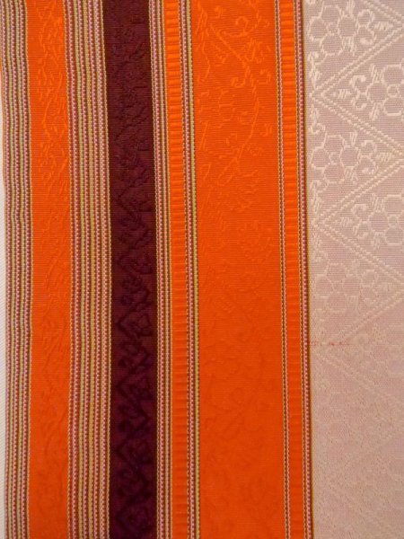 Photo23: CN0726A TSUMUGI pongee (Grade A) and HANHABA OBI half width sash (Grade A) (23)