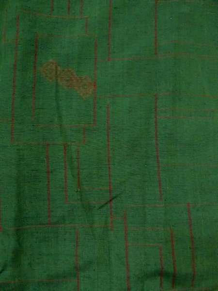 Photo9: CN0726D TSUMUGI pongee (Grade A) and HANHABA OBI half width sash (Grade A) (9)