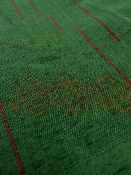 Photo16: CN0726D TSUMUGI pongee (Grade A) and HANHABA OBI half width sash (Grade A) (16)