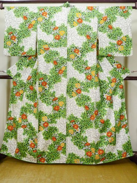 Photo7: CN0726F KOMON dyed (Grade C) and NAGOYA OBI sash (Grade A) (7)