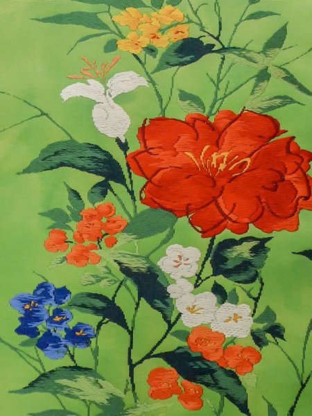 Photo22: CN0726H KOMON dyed (Grade A) and NAGOYA OBI sash (Grade A) (22)