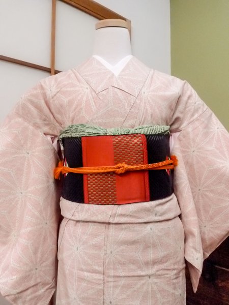 Photo2: CO0221A HITOE unlined (Grade C) and NAGOYA OBI sash (Grade A) (2)
